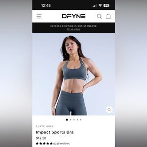 DFYNE Slate Gray Impact Sports Bra